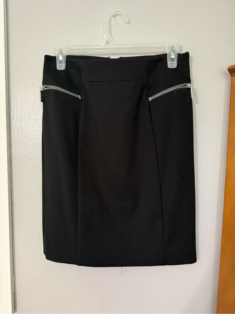 Michael Kors Black Pencil Skirt with Silver Zippers